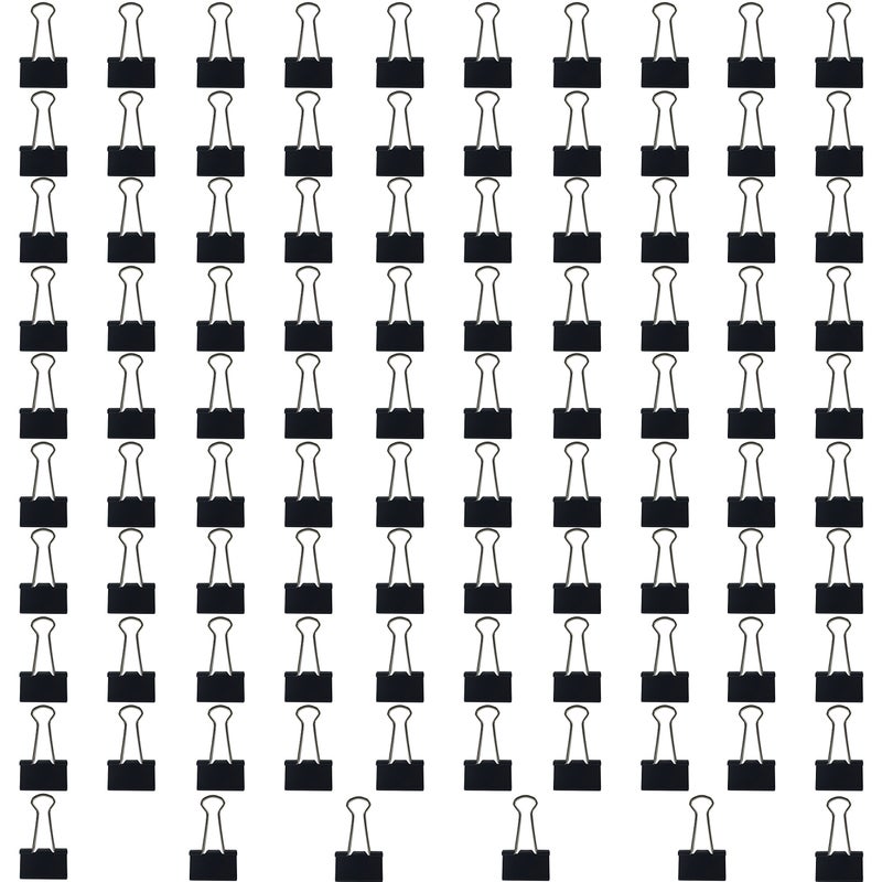 Clipco Binder Clips Medium 1.25-Inch Black 96-Pack - Image 1